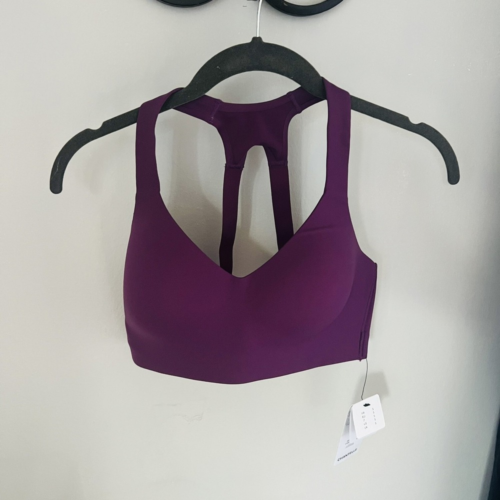 Chantelle‎ High Impact Wirefree Sports Bra, Wireless Top, Purple, Medium, NWT - Picture 3 of 12